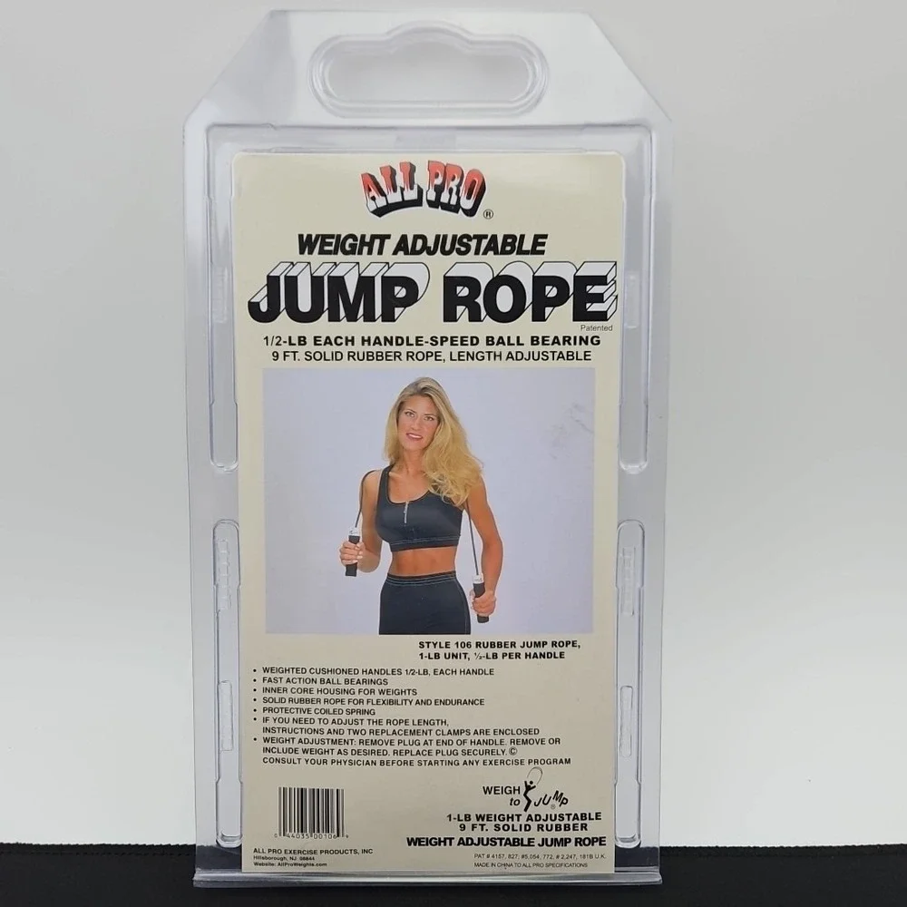 All Pro Weight Adjustable Jump Rope, 1 Lb Unit,‎ 1/2lb Each Handle, 9 Ft